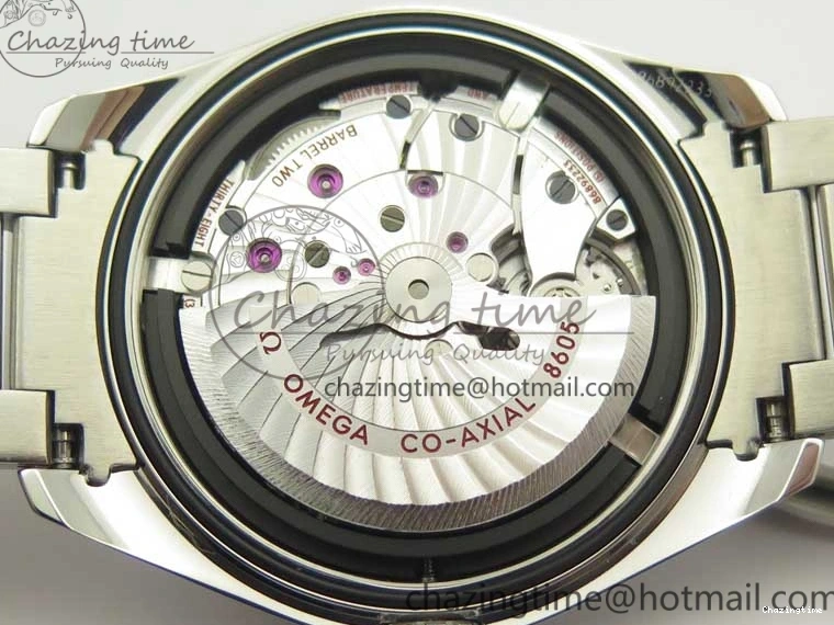 0310 Stylish Aqua Terra 150M GMT SS VSF 1:1 Best Edition Black Textured Dial on SS Bracelet A8605 Super Clone 8055